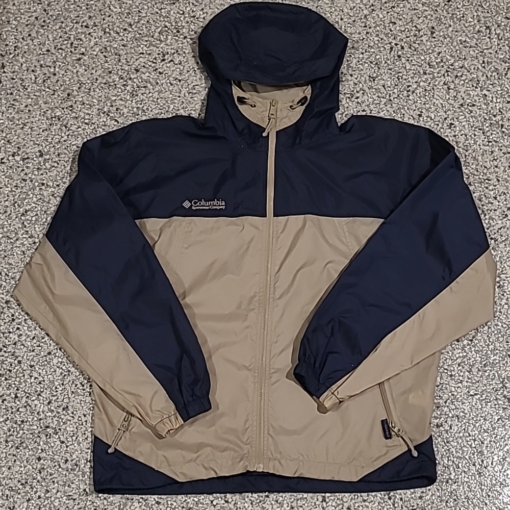 Columbia Navy and Tan Windbreaker Jacket